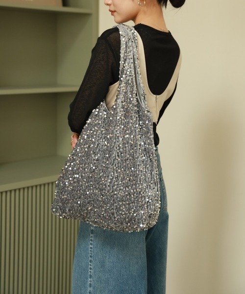 Vicente（ヴィセンテ）の「Sequin bag（トートバッグ・レディース・シルバー/ブラック・FREE）」の3枚目の写真