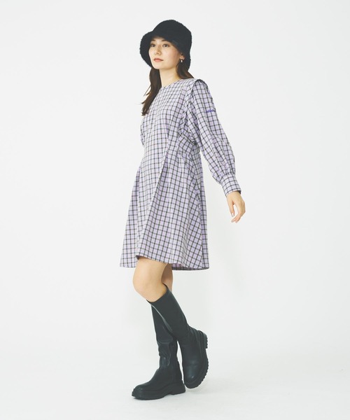 MILKFED.(ミルクフェド)の「PLAID MINI DRESS(ワンピース・レディース・ライトブルー/ライトグリーン/ライトパープル・ONE SIZE)」の4枚目の写真