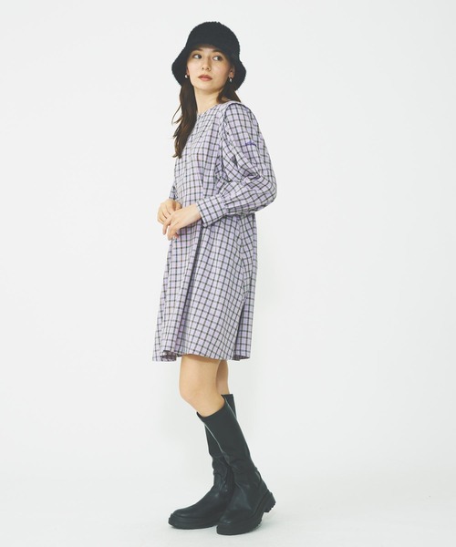 MILKFED.(ミルクフェド)の「PLAID MINI DRESS(ワンピース・レディース・ライトブルー/ライトグリーン/ライトパープル・ONE SIZE)」の6枚目の写真