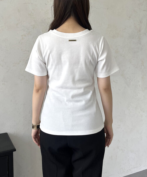 prose verse(プロズヴェール)の「バックメタルプレートリブTシャツ(Tシャツ/カットソー・レディース・ブラック/オフホワイト・LARGE/MEDIUM)」の13枚目の写真