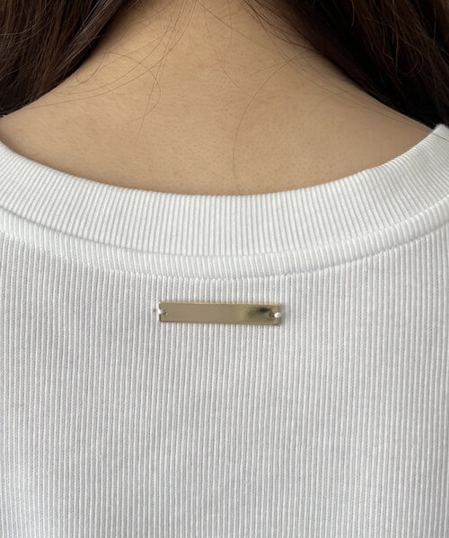 prose verse(プロズヴェール)の「バックメタルプレートリブTシャツ(Tシャツ/カットソー・レディース・ブラック/オフホワイト・LARGE/MEDIUM)」の14枚目の写真