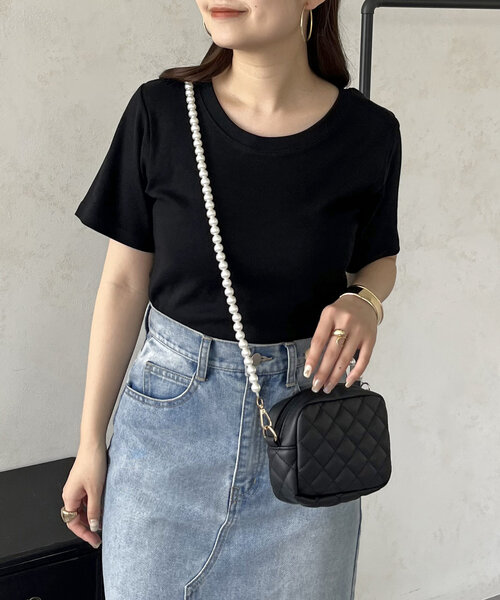 prose verse(プロズヴェール)の「バックメタルプレートリブTシャツ(Tシャツ/カットソー・レディース・ブラック/オフホワイト・LARGE/MEDIUM)」の18枚目の写真