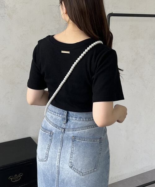 prose verse(プロズヴェール)の「バックメタルプレートリブTシャツ(Tシャツ/カットソー・レディース・ブラック/オフホワイト・LARGE/MEDIUM)」の19枚目の写真