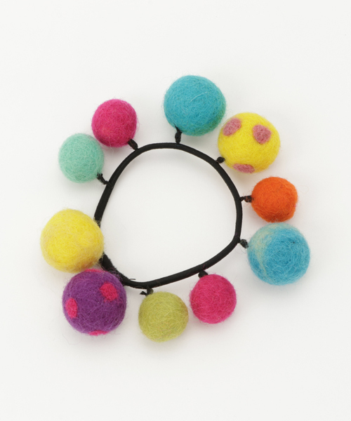 チャイハネ（チャイハネ）の「【チャイハネ】ポッティフェルトヘアゴム（ヘアゴム・レディース・パープル/ブルー/グリーン/レッド/ブラック/カラフル/ブルー系その他/オレンジ・FREE）」の8枚目の写真