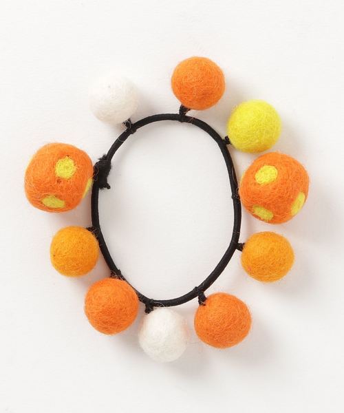 チャイハネ（チャイハネ）の「【チャイハネ】ポッティフェルトヘアゴム（ヘアゴム・レディース・パープル/ブルー/グリーン/レッド/ブラック/カラフル/ブルー系その他/オレンジ・FREE）」の2枚目の写真