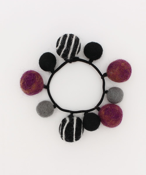 チャイハネ（チャイハネ）の「【チャイハネ】ポッティフェルトヘアゴム（ヘアゴム・レディース・パープル/ブルー/グリーン/レッド/ブラック/カラフル/ブルー系その他/オレンジ・FREE）」の3枚目の写真