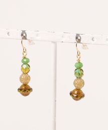 【欧州航路】チェコガラス フラワームピアス
