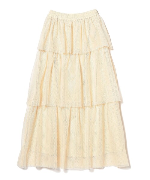 Ray BEAMS(レイビームス)の「メッシュ ティアード スカート(スカート・レディース・オフホワイト/ブラック・ONE SIZE)」の15枚目の写真