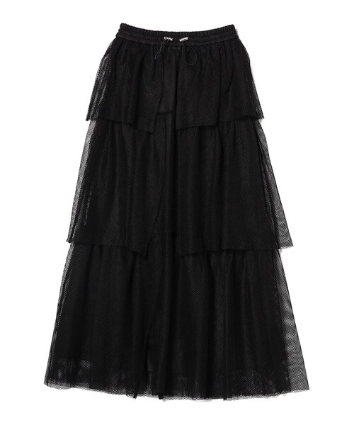 Ray BEAMS(レイビームス)の「メッシュ ティアード スカート(スカート・レディース・オフホワイト/ブラック・ONE SIZE)」の18枚目の写真