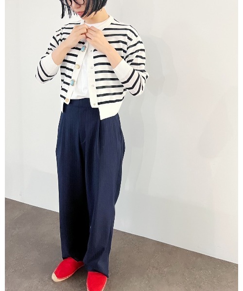 ショート丈ビジューカーディガン Torrazzo Donna（トラッゾドンナ）の「ショート丈ビジューカーディガン