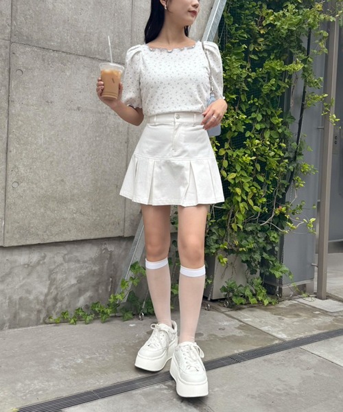 one after another NICE CLAUP(ワンアフターアナザーナイスクラップ)の「花柄サーマルトップス(Tシャツ/カットソー・レディース・イエロー/ブルー/レッド/ピンク・FREE)」の17枚目の写真