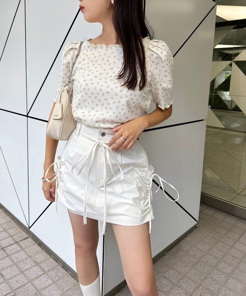 one after another NICE CLAUP(ワンアフターアナザーナイスクラップ)の「花柄サーマルトップス(Tシャツ/カットソー・レディース・イエロー/ブルー/レッド/ピンク・FREE)」の12枚目の写真