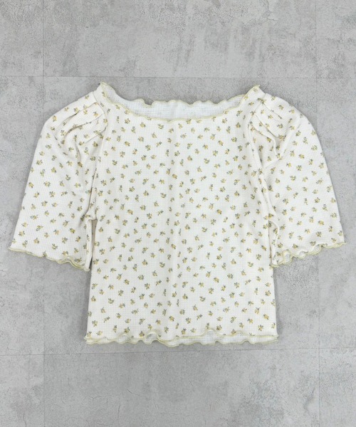 セール】花柄サーマルトップス（Tシャツ/カットソー）｜one after