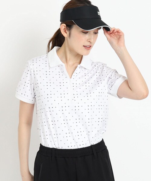 adabat（アダバット）の「◆【ADBT】ミニマムロゴデザイン 半袖ポロシャツ（ポロシャツ・レディース・ピンク系その他/ブルー系5/ホワイト系1・38/42/40）」の2枚目の写真