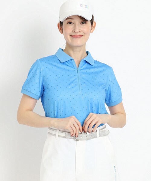 adabat（アダバット）の「◆【ADBT】ミニマムロゴデザイン 半袖ポロシャツ（ポロシャツ・レディース・ピンク系その他/ブルー系5/ホワイト系1・38/42/40）」の3枚目の写真