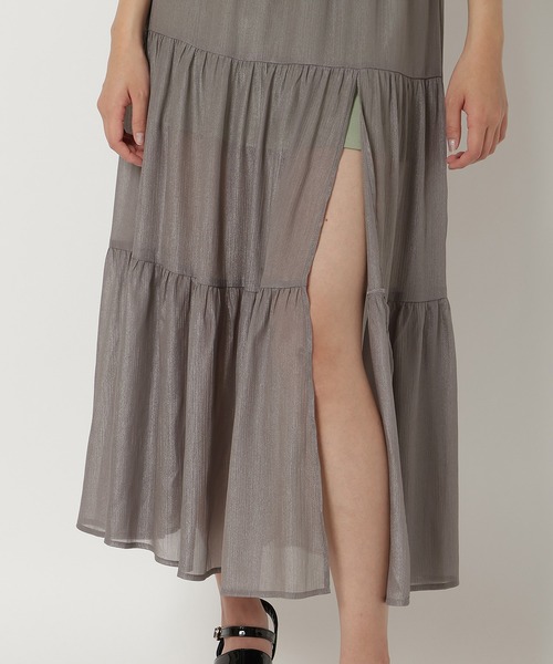 REDYAZEL（レディアゼル）の「シャイニー楊柳ティアードスカート（スカート・レディース・ブラック/ピンク/グレー・MEDIUM/SMALL）」の12枚目の写真