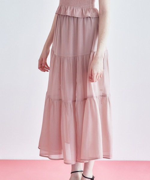 REDYAZEL（レディアゼル）の「シャイニー楊柳ティアードスカート（スカート・レディース・ブラック/ピンク/グレー・MEDIUM/SMALL）」の15枚目の写真