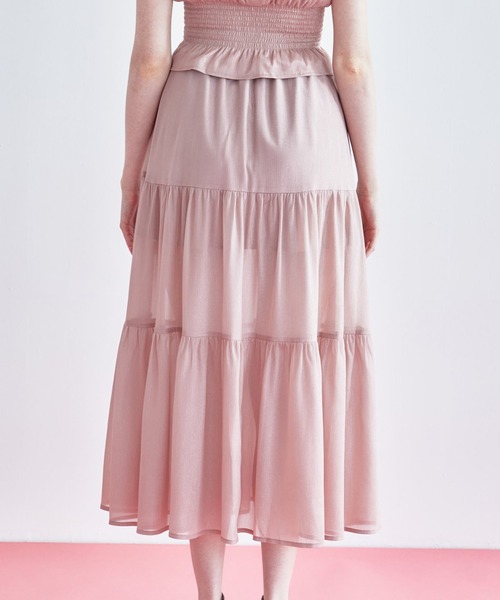 REDYAZEL（レディアゼル）の「シャイニー楊柳ティアードスカート（スカート・レディース・ブラック/ピンク/グレー・MEDIUM/SMALL）」の17枚目の写真