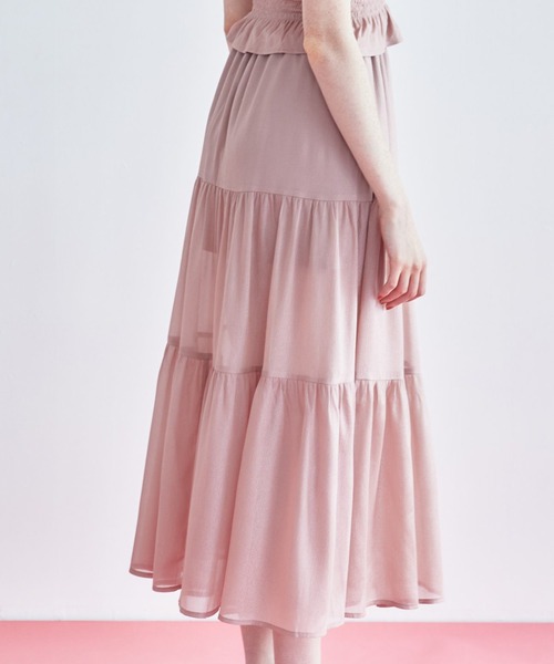 REDYAZEL（レディアゼル）の「シャイニー楊柳ティアードスカート（スカート・レディース・ブラック/ピンク/グレー・MEDIUM/SMALL）」の18枚目の写真