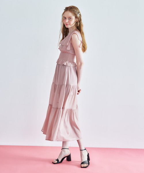 REDYAZEL（レディアゼル）の「シャイニー楊柳ティアードスカート（スカート・レディース・ブラック/ピンク/グレー・MEDIUM/SMALL）」の19枚目の写真