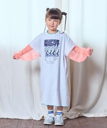 ソデチュールロックプリントワンピース（90～150cm）