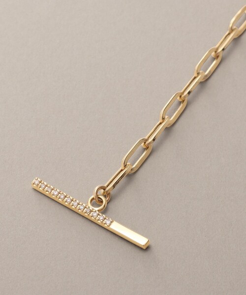 COCOSHNIK(ココシュニック)の「K10ダイヤモンド 中空プリムチェーンマンテル ネックレス(ネックレス・レディース・イエローゴールド・60)」の3枚目の写真