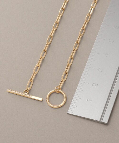 COCOSHNIK(ココシュニック)の「K10ダイヤモンド 中空プリムチェーンマンテル ネックレス(ネックレス・レディース・イエローゴールド・60)」の4枚目の写真