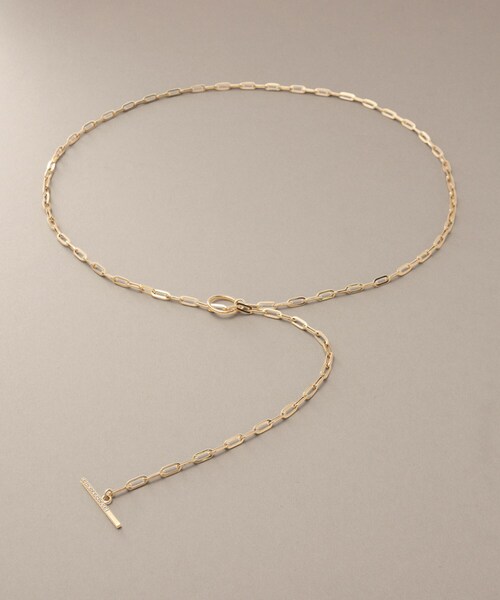 COCOSHNIK(ココシュニック)の「K10ダイヤモンド 中空プリムチェーンマンテル ネックレス(ネックレス・レディース・イエローゴールド・60)」の7枚目の写真