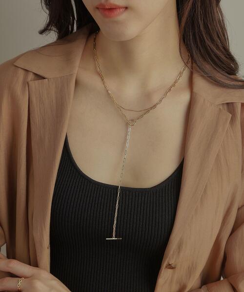 COCOSHNIK(ココシュニック)の「K10ダイヤモンド 中空プリムチェーンマンテル ネックレス(ネックレス・レディース・イエローゴールド・60)」の12枚目の写真