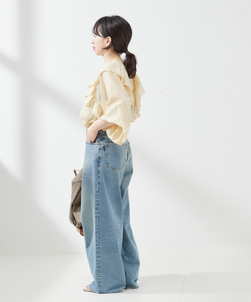 journal standard L'essage（ジャーナルスタンダードレサージュ）の「シアータンブラーフリルブラウス（シャツ/ブラウス・レディース・ブラック/ベージュ系その他・FREE）」の20枚目の写真