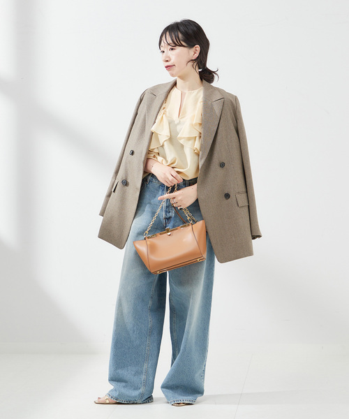 journal standard L'essage（ジャーナルスタンダードレサージュ）の「シアータンブラーフリルブラウス（シャツ/ブラウス・レディース・ブラック/ベージュ系その他・FREE）」の19枚目の写真