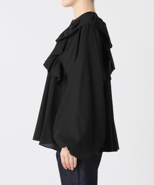 journal standard L'essage（ジャーナルスタンダードレサージュ）の「シアータンブラーフリルブラウス（シャツ/ブラウス・レディース・ブラック/ベージュ系その他・FREE）」の12枚目の写真