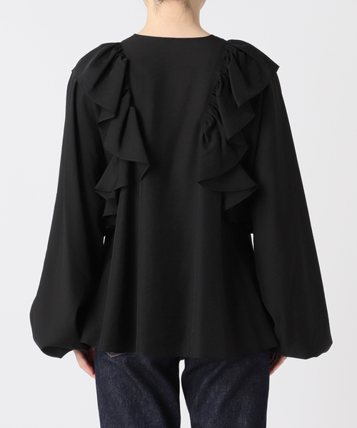 journal standard L'essage（ジャーナルスタンダードレサージュ）の「シアータンブラーフリルブラウス（シャツ/ブラウス・レディース・ブラック/ベージュ系その他・FREE）」の11枚目の写真