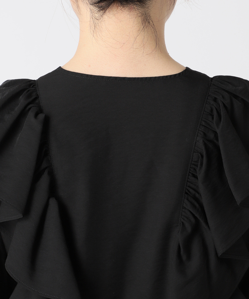 journal standard L'essage（ジャーナルスタンダードレサージュ）の「シアータンブラーフリルブラウス（シャツ/ブラウス・レディース・ブラック/ベージュ系その他・FREE）」の10枚目の写真
