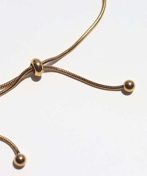 abaskdesign（アバスクデザイン）の「金属アレルギー対応 ボールモチーフスライドチェーンステンレスブレスレット（ブレスレット・レディース・ゴールド/シルバー・FREE）」の6枚目の写真