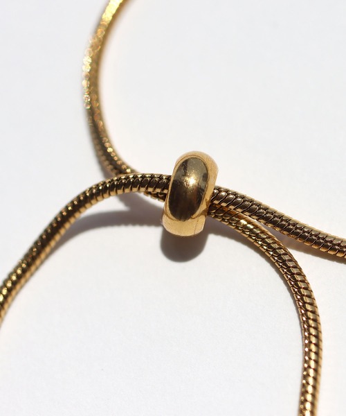 abaskdesign（アバスクデザイン）の「金属アレルギー対応 ボールモチーフスライドチェーンステンレスブレスレット（ブレスレット・レディース・ゴールド/シルバー・FREE）」の4枚目の写真