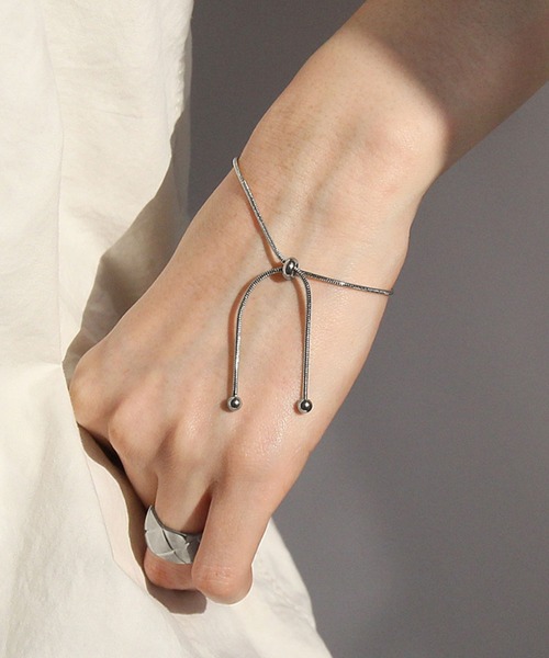 abaskdesign（アバスクデザイン）の「金属アレルギー対応 ボールモチーフスライドチェーンステンレスブレスレット（ブレスレット・レディース・ゴールド/シルバー・FREE）」の15枚目の写真