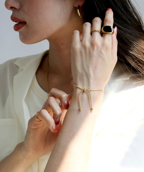 abaskdesign（アバスクデザイン）の「金属アレルギー対応 ボールモチーフスライドチェーンステンレスブレスレット（ブレスレット・レディース・ゴールド/シルバー・FREE）」の13枚目の写真