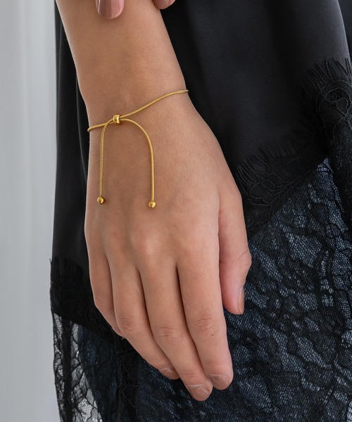 abaskdesign（アバスクデザイン）の「金属アレルギー対応 ボールモチーフスライドチェーンステンレスブレスレット（ブレスレット・レディース・ゴールド/シルバー・FREE）」の19枚目の写真