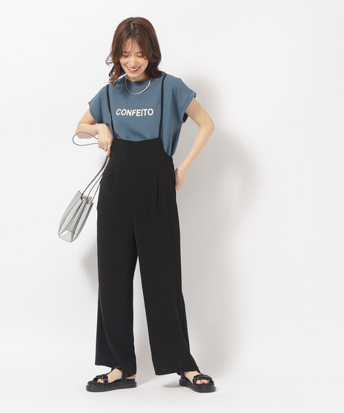 DRESKIP(ドレスキップ)の「◆大人のフェミニンカジュアルに シアージョーゼットロゴTシャツ(Tシャツ/カットソー・レディース・ライトベージュ/オフホワイト/ブルー/チャコールグレー・02/04/03)」の10枚目の写真