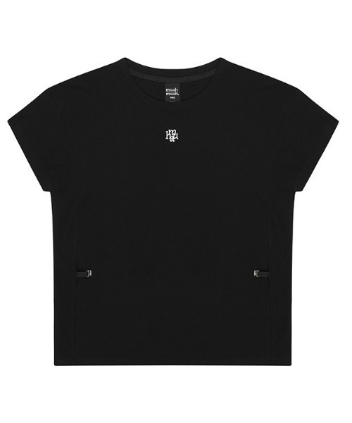 muahmuah(ムーアムーア)の「A'GEM/9 × .kom 『muah muah/ムーアムーア』 LOGOSTITCHHOOKSLEEVELESS/ロゴステッチ スリーブレス(Tシャツ/カットソー・レディース・ホワイト/ブラック・FREE)」の6枚目の写真