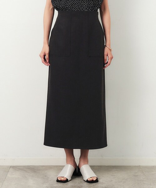 OPAQUE.CLIP（オペークドットクリップ）の「麻混ストレッチタイトスカート【洗濯機洗い可】（スカート・レディース・チャコールグレー/カーキ/ライトベージュ・40/38/42/36）」の16枚目の写真