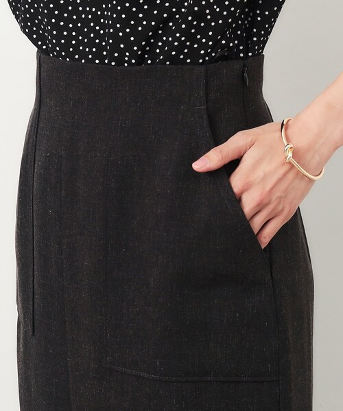 OPAQUE.CLIP（オペークドットクリップ）の「麻混ストレッチタイトスカート【洗濯機洗い可】（スカート・レディース・チャコールグレー/カーキ/ライトベージュ・40/38/42/36）」の22枚目の写真