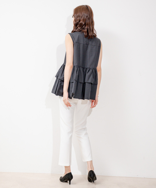 Jayro（ジャイロ）の「衿元パールノースリブラウス（シャツ/ブラウス・レディース・ブラック/ホワイト・FREE）」の12枚目の写真