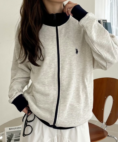 U.S. POLO ASSN.（ユーエスポロアッスン）の「U.S. POLO ASSN. スタンドカラー スウェットジャケット（ジャージ・レディース・ネイビー/グレー/アイボリー/ブラック・M/L）」の19枚目の写真