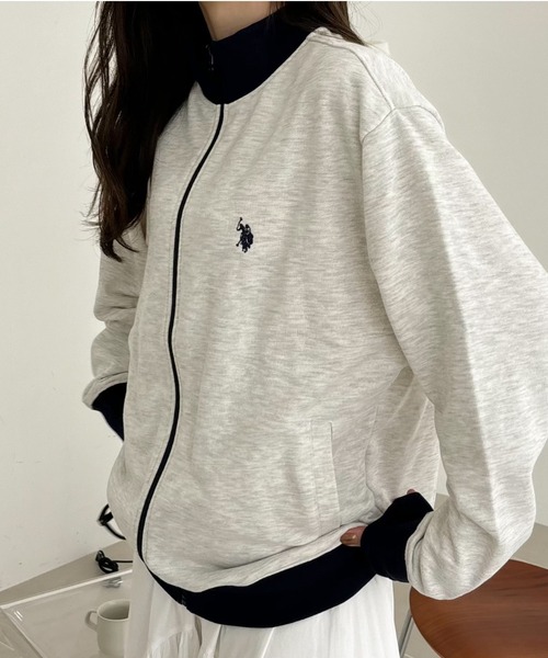 U.S. POLO ASSN.（ユーエスポロアッスン）の「U.S. POLO ASSN. スタンドカラー スウェットジャケット（ジャージ・レディース・ネイビー/グレー/アイボリー/ブラック・M/L）」の20枚目の写真