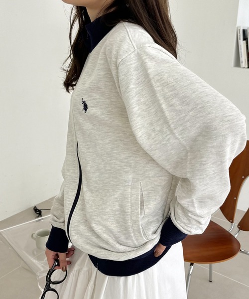 U.S. POLO ASSN.（ユーエスポロアッスン）の「U.S. POLO ASSN. スタンドカラー スウェットジャケット（ジャージ・レディース・ネイビー/グレー/アイボリー/ブラック・M/L）」の21枚目の写真