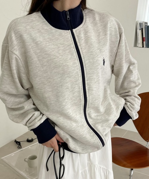 U.S. POLO ASSN.（ユーエスポロアッスン）の「U.S. POLO ASSN. スタンドカラー スウェットジャケット（ジャージ・レディース・ネイビー/グレー/アイボリー/ブラック・M/L）」の22枚目の写真