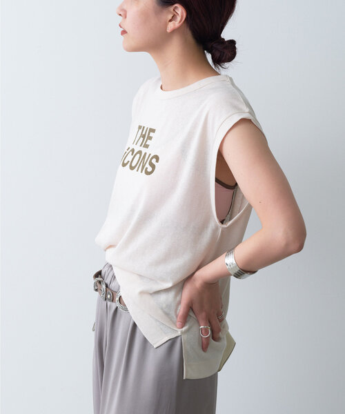 GALLARDAGALANTE(ガリャルダガランテ)の「シアーロゴノースリーブTee(Tシャツ/カットソー・レディース・ブラック/オフホワイト/ブラウン・FREE)」の20枚目の写真