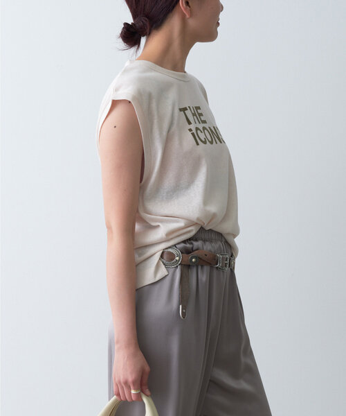 GALLARDAGALANTE(ガリャルダガランテ)の「シアーロゴノースリーブTee(Tシャツ/カットソー・レディース・ブラック/オフホワイト/ブラウン・FREE)」の19枚目の写真